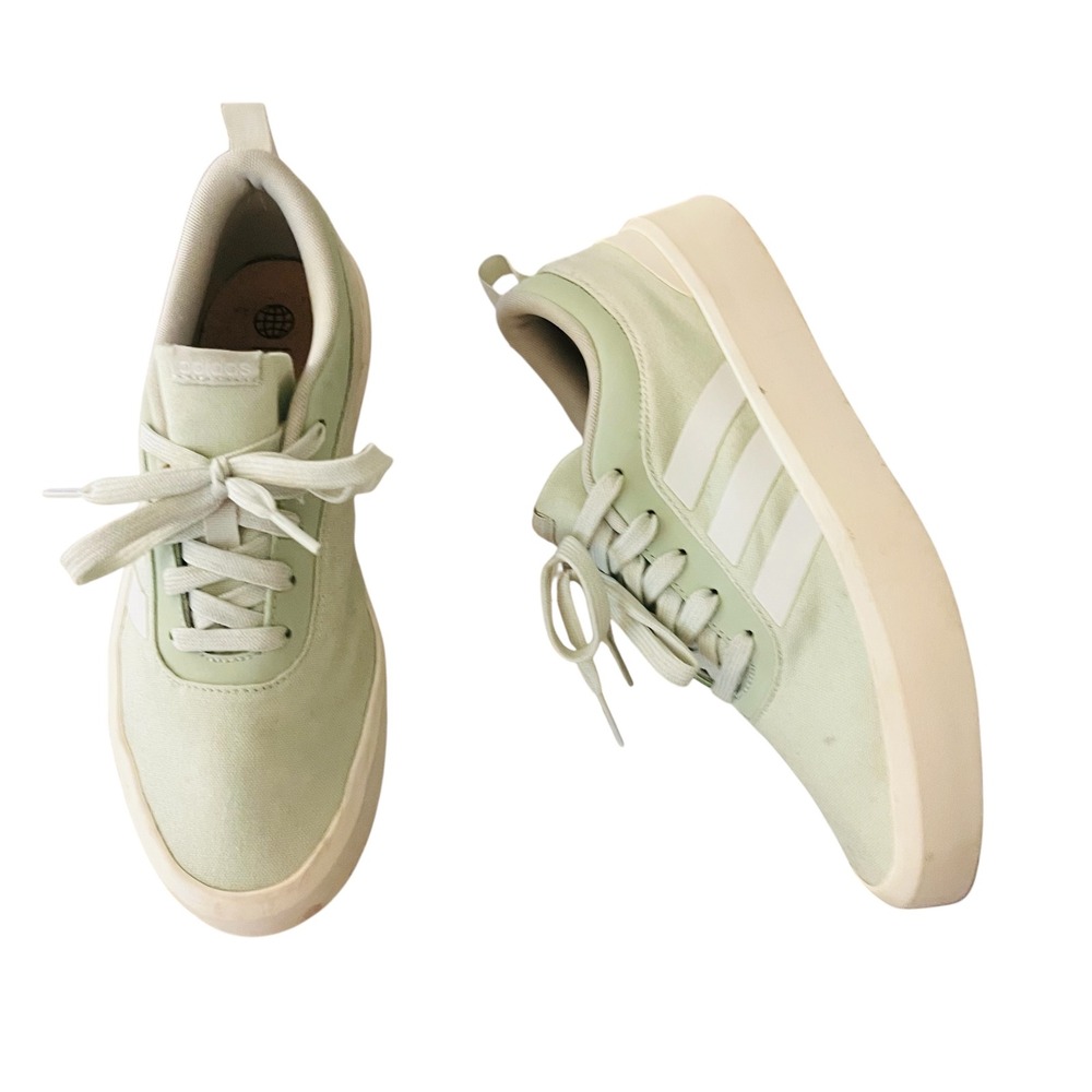 Adidas Court Platform Shoes Low Top Sneakers Sage Green Mens 8 Womens‎ 9.5